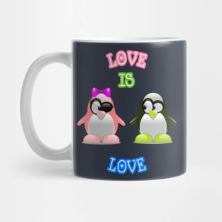 Love Is Love Cute Funny Baby Penguins Gift For Kids Mug